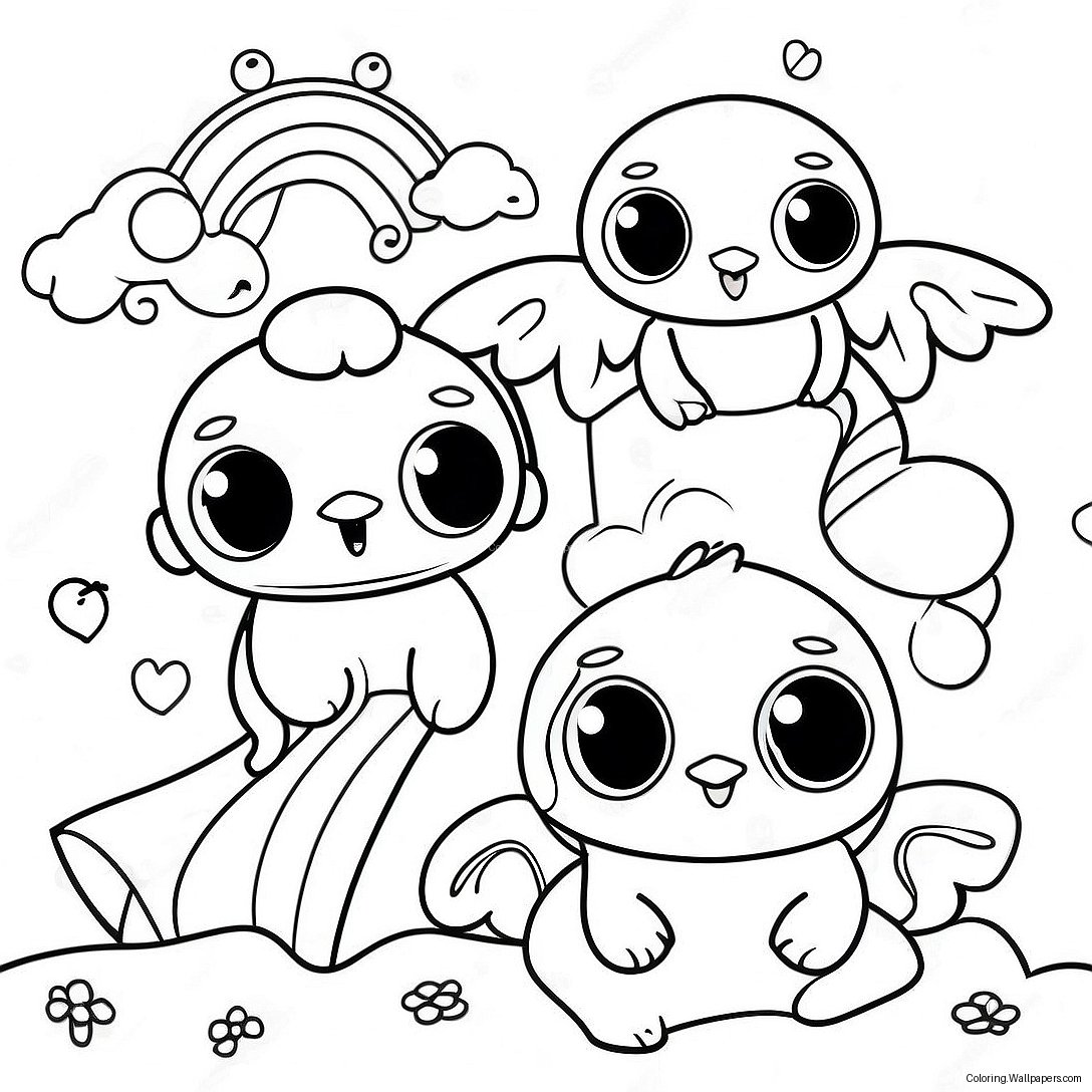 Red Rainbow Friends Coloring Page 9238