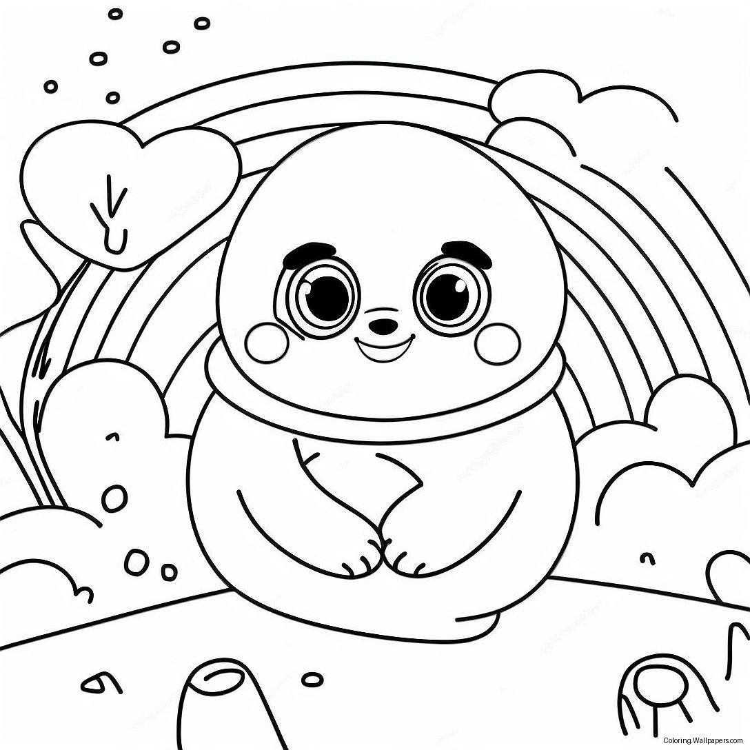 Red Rainbow Friends Coloring Page 9239