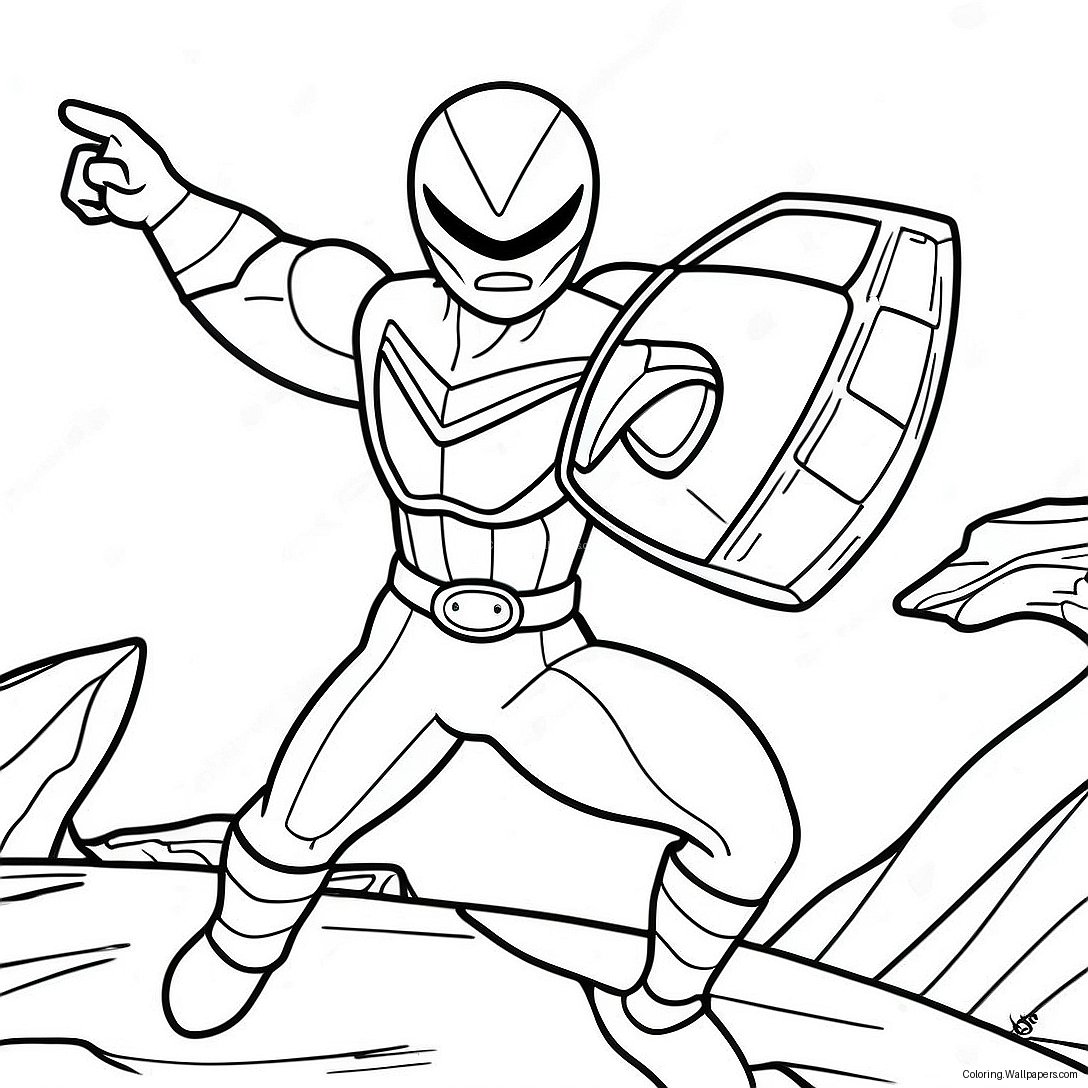 Red Ranger In Action Coloring Page 40175