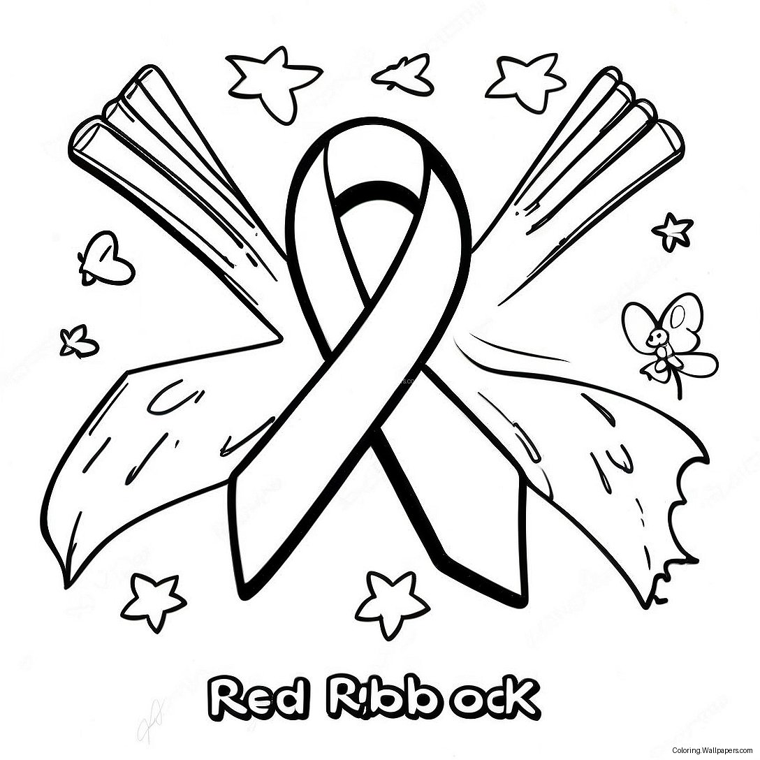 Red Ribbon Week Flyer Coloring Page 14062