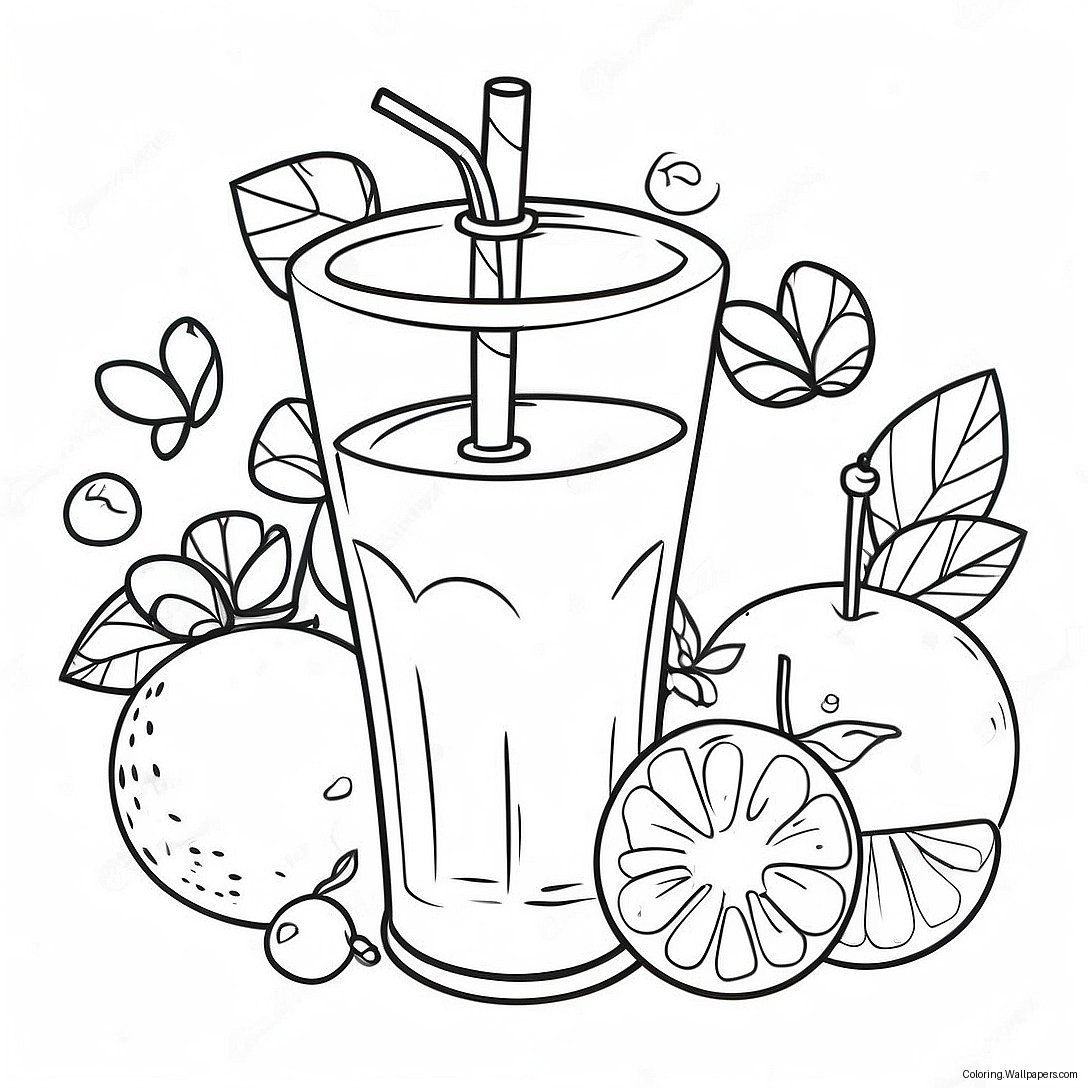 Página Para Colorear De Jugo De Fruta Refrescante 16665