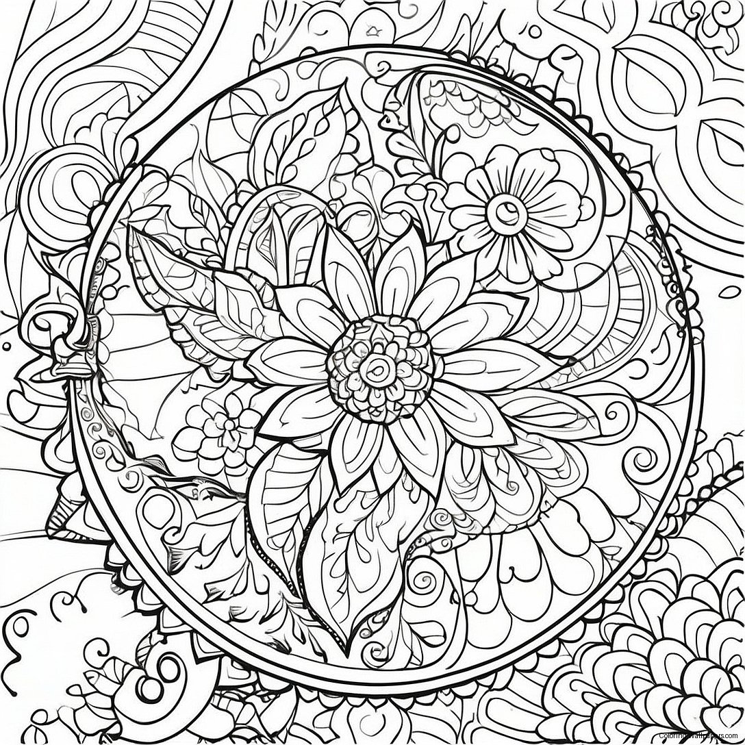 Relaxation Flower Mandala Coloring Page 9203