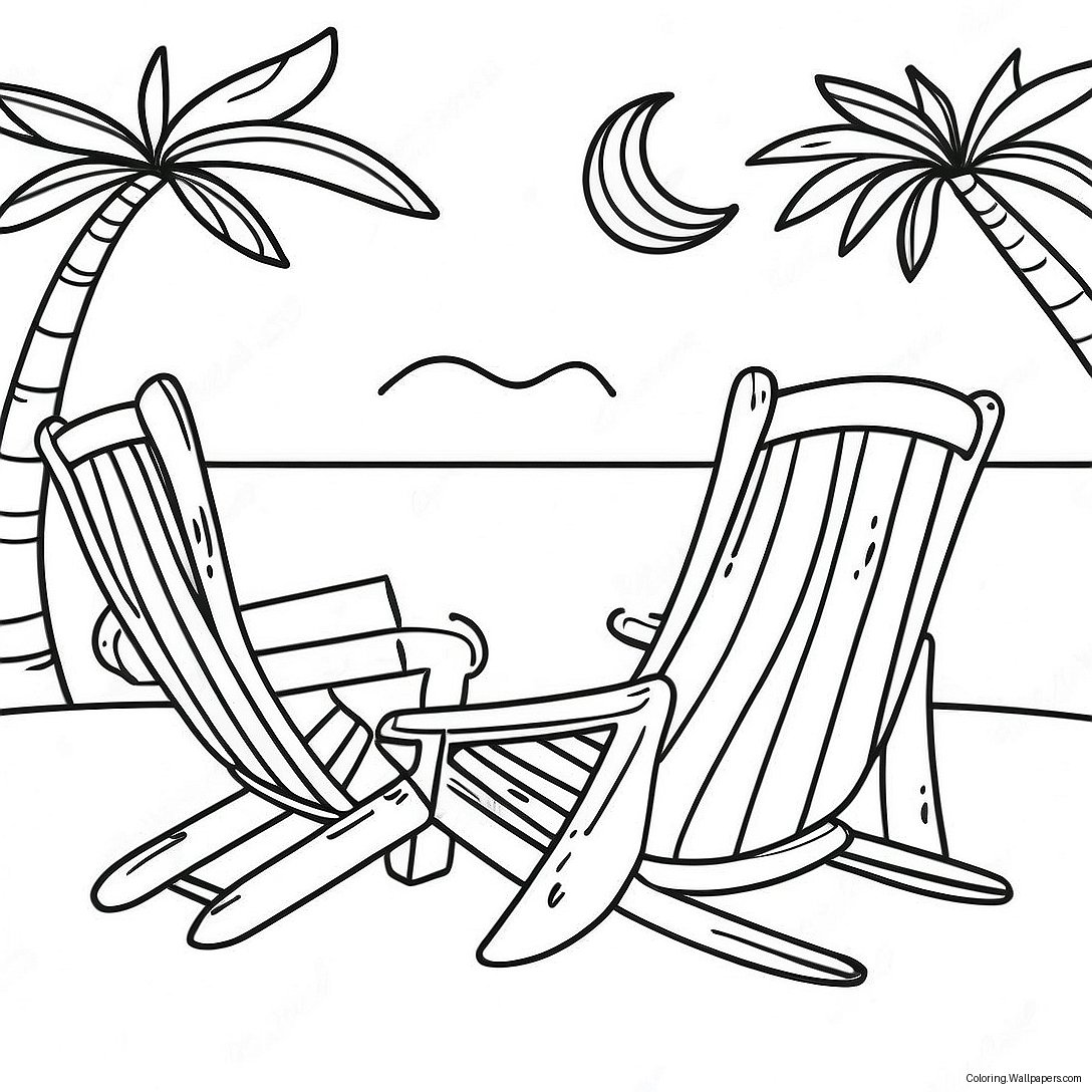 Relaxing Beach Scene Coloring Page 11443