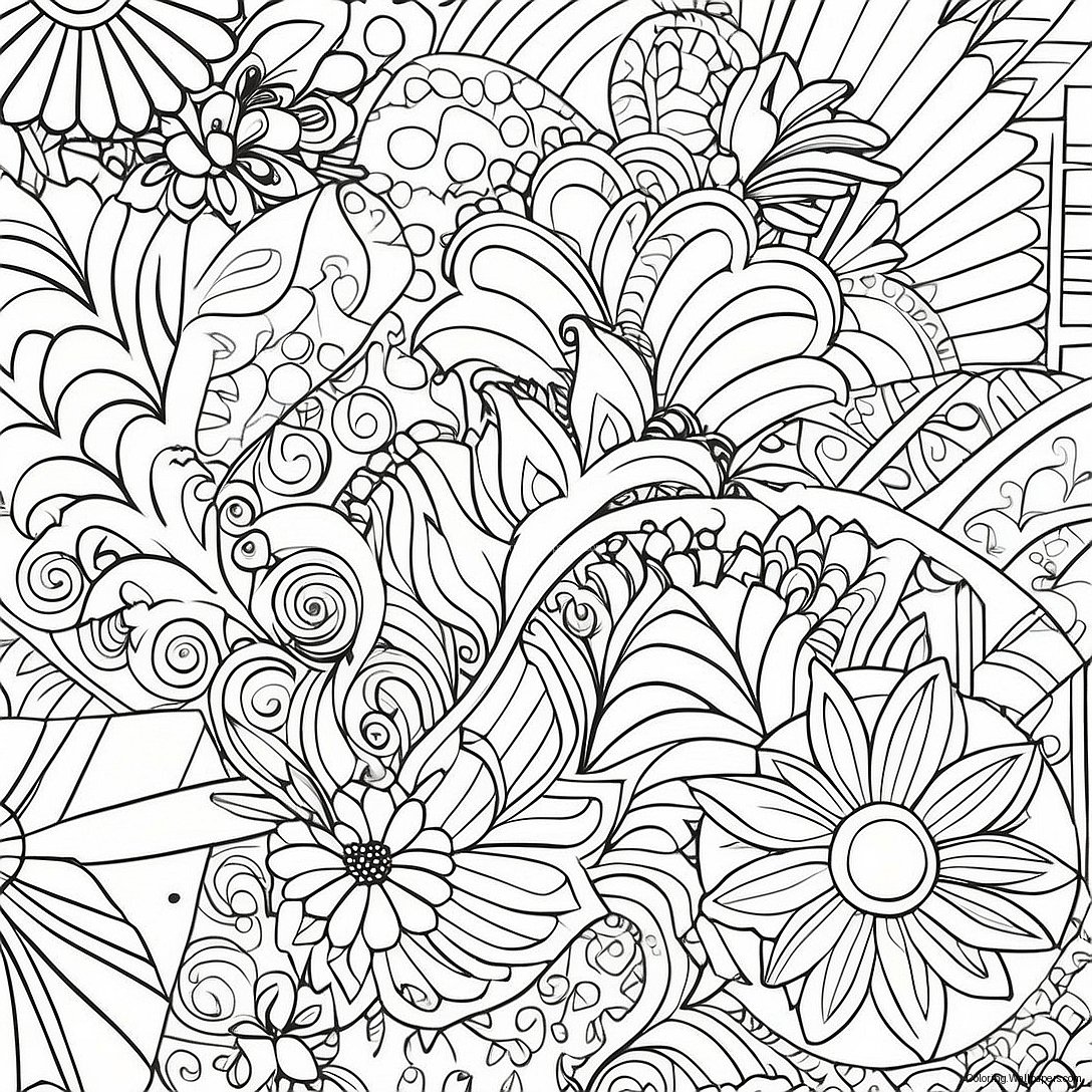 Relaxing Geometric Patterns Coloring Page 40446