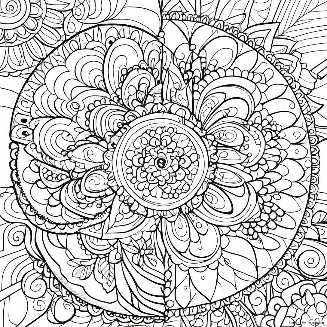 Relaxing Mandala 420 Coloring Page 53301