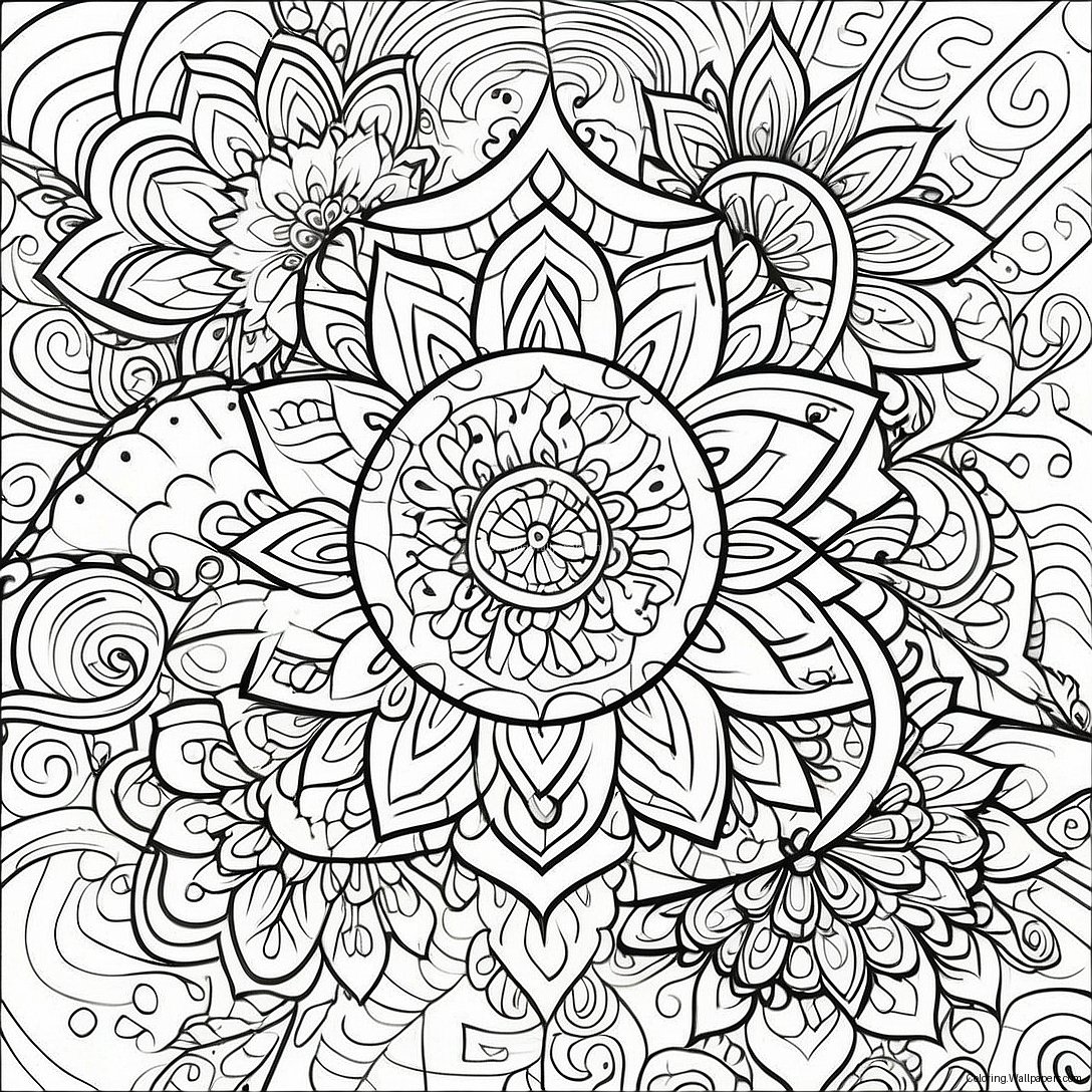 Relaxing Mandala 420 Coloring Page 53304