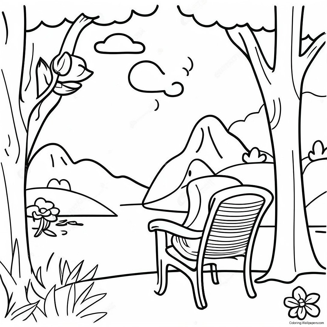 Relaxing Nature Wellness Coloring Page 13639