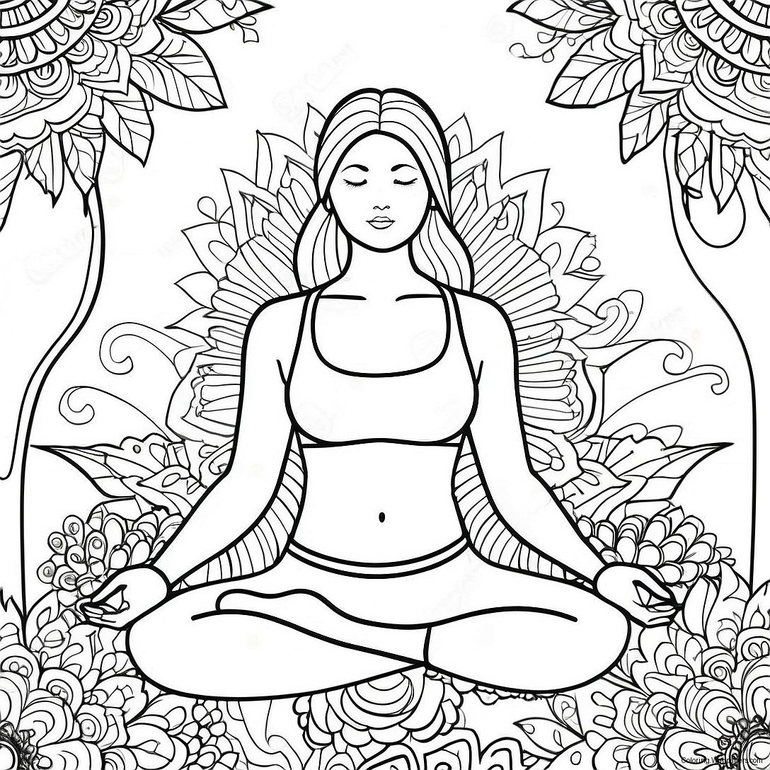 Relaxing Yoga Pose Coloring Page 6798