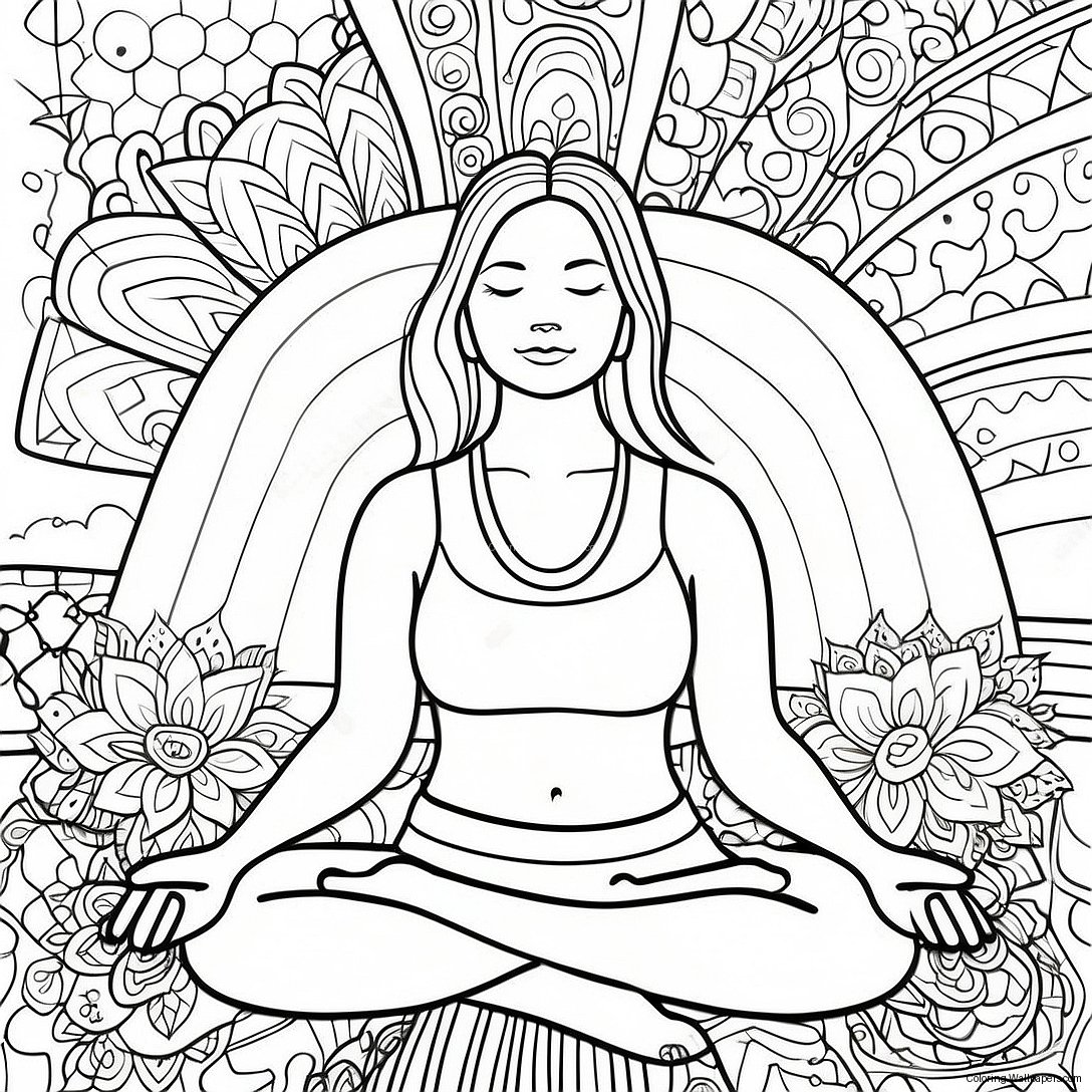 Relaxing Yoga Pose Coloring Page 6799