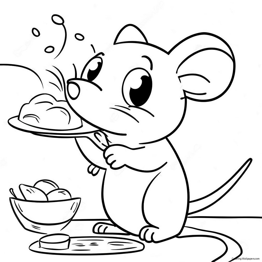 Remy The Rat Cooking Coloring Page 2519