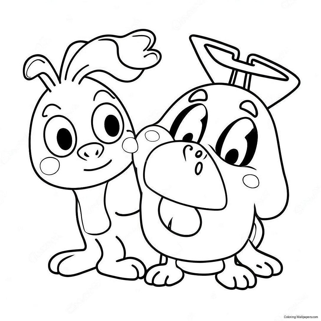 Ren Och Stimpy Roliga Ansikten Målarbok 15218