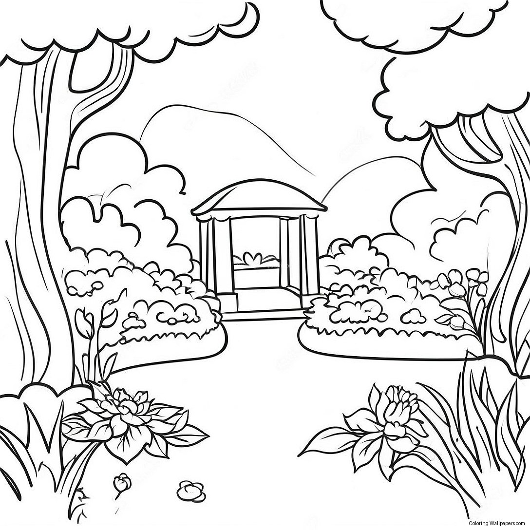 Renoir's Beautiful Garden Coloring Page 57917