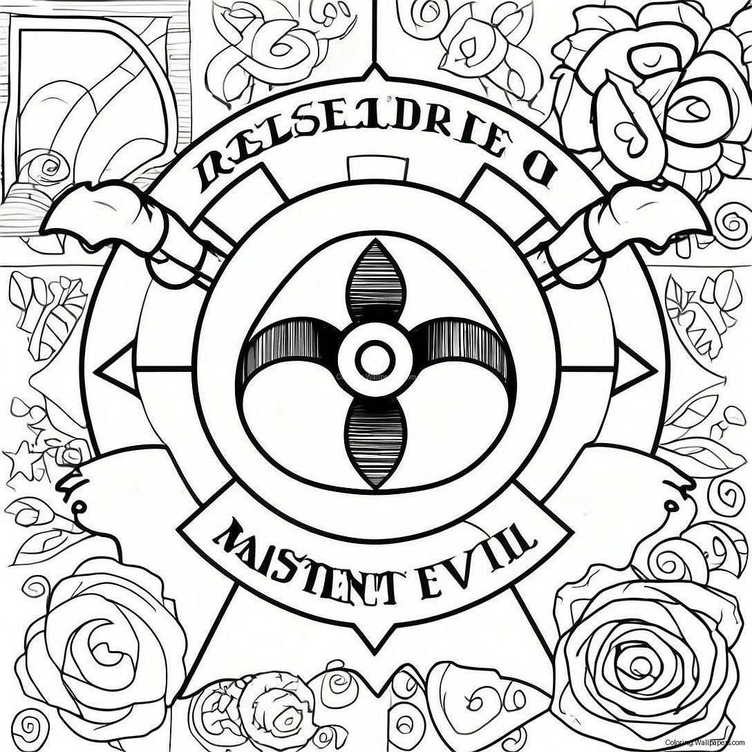 Pagina Da Colorare Del Logo Di Resident Evil 16873