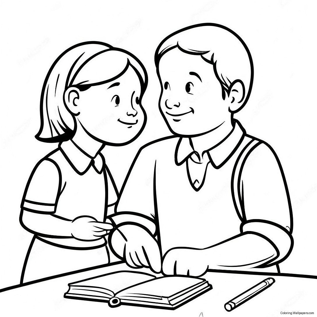 Respectful Child Listening To Teacher Coloring Page 50861