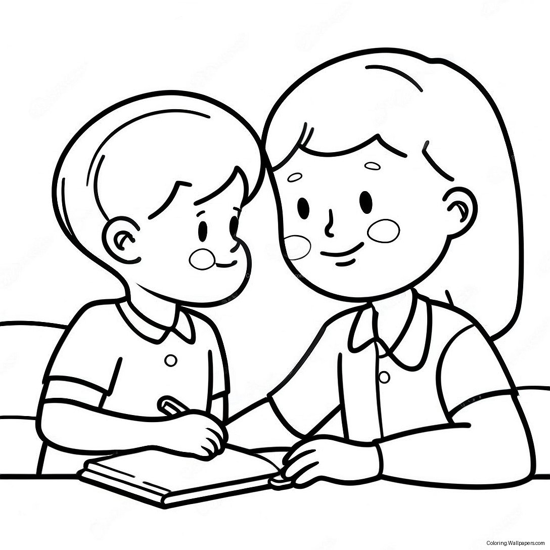 Respectful Child Listening To Teacher Coloring Page 50862