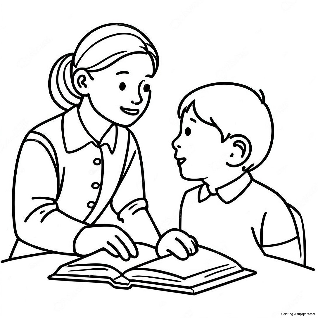 Respectful Child Listening To Teacher Coloring Page 50863