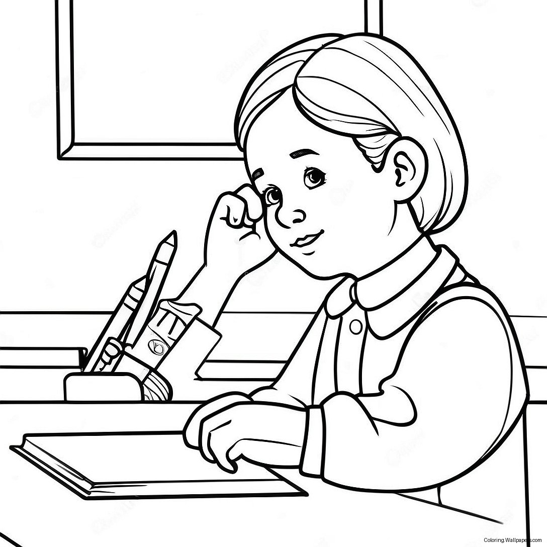 Respectful Child Listening To Teacher Coloring Page 50864