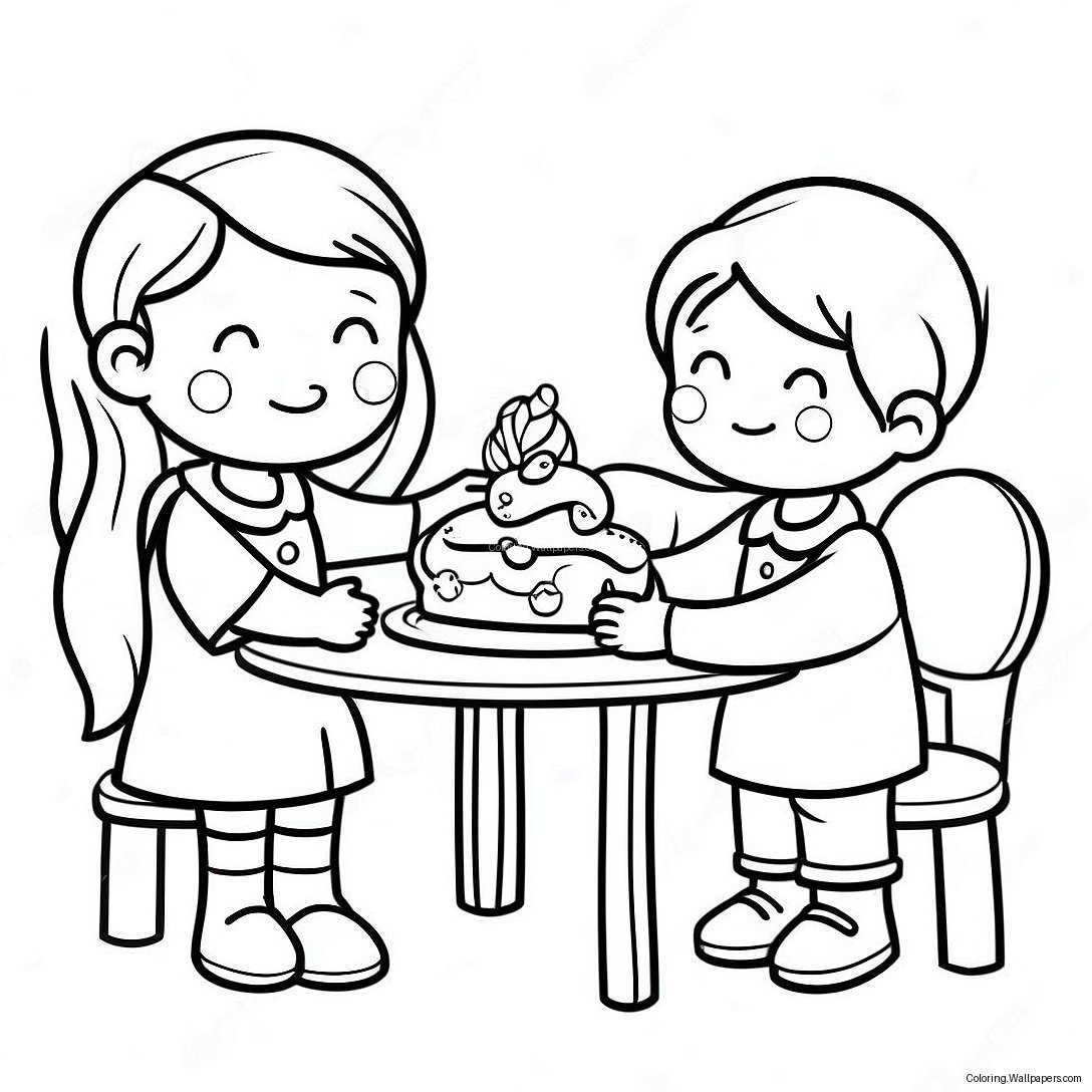 Responsible Kid Helping Friends Coloring Page 47204