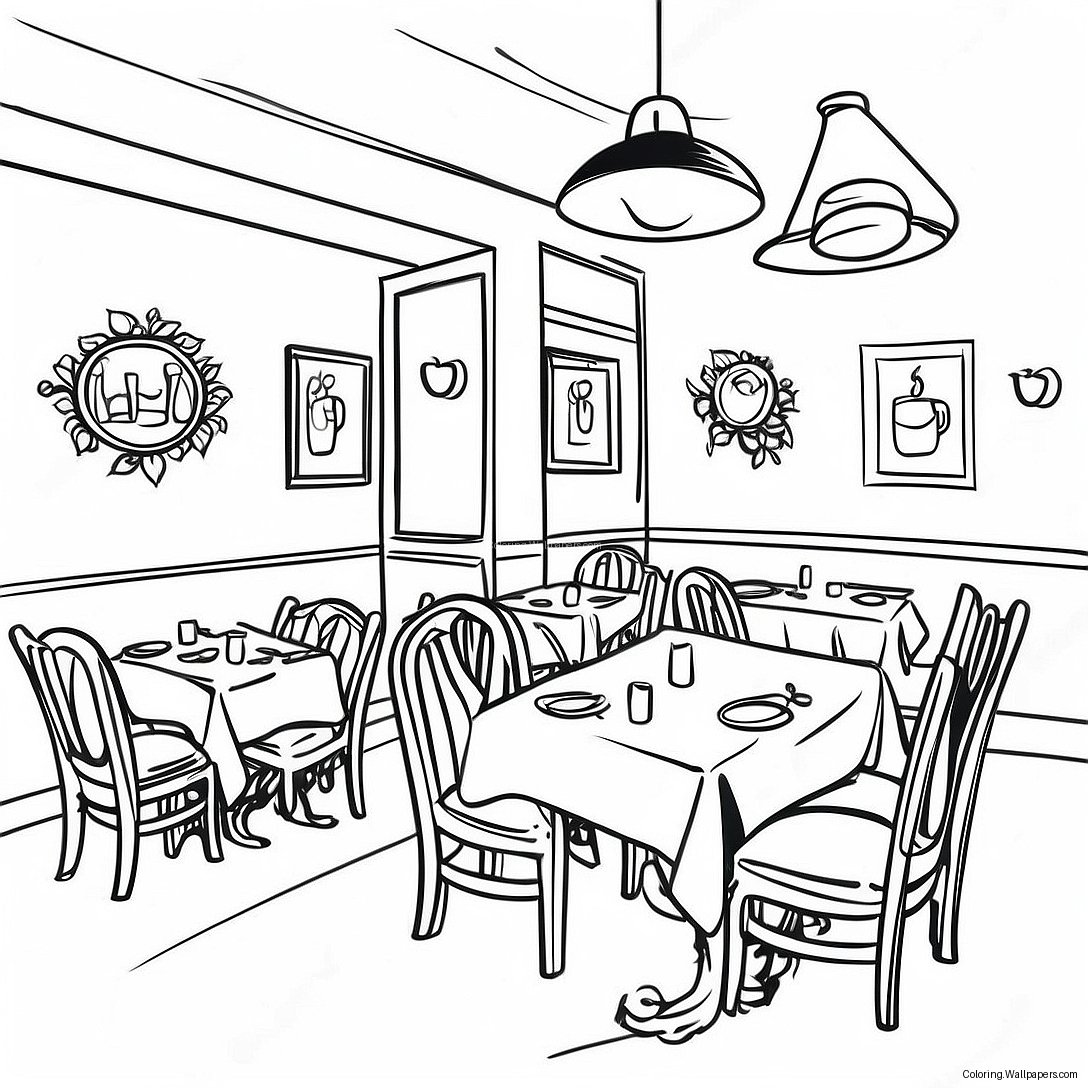 Page À Colorier De Restaurant 9037