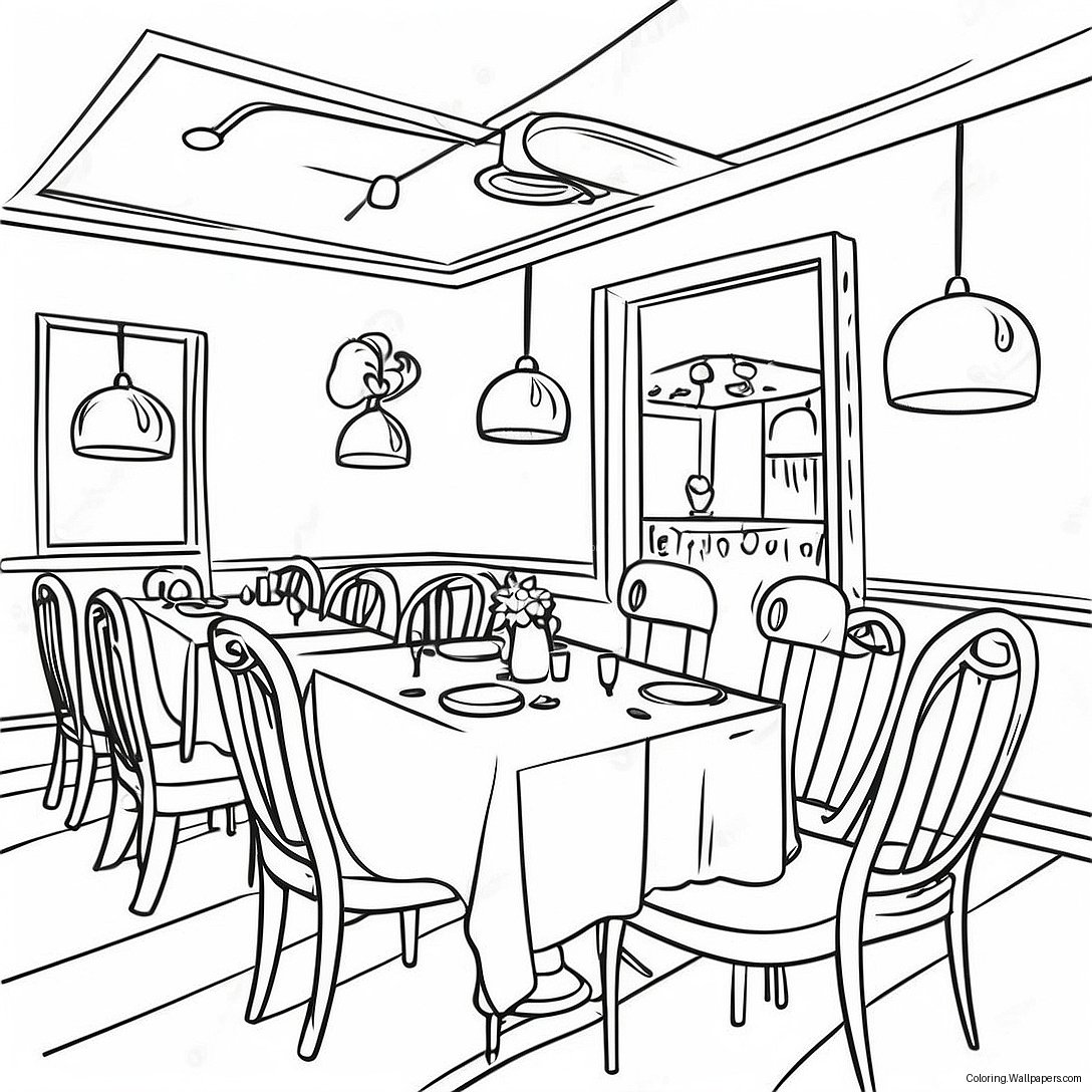 Restaurant Coloring Page 9039