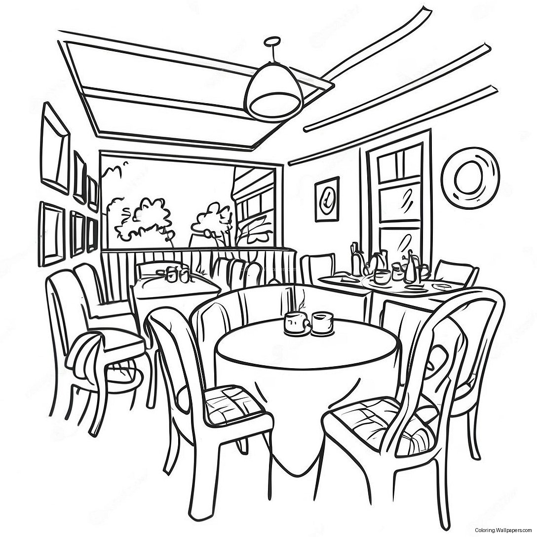 Restaurant Coloring Page 9040