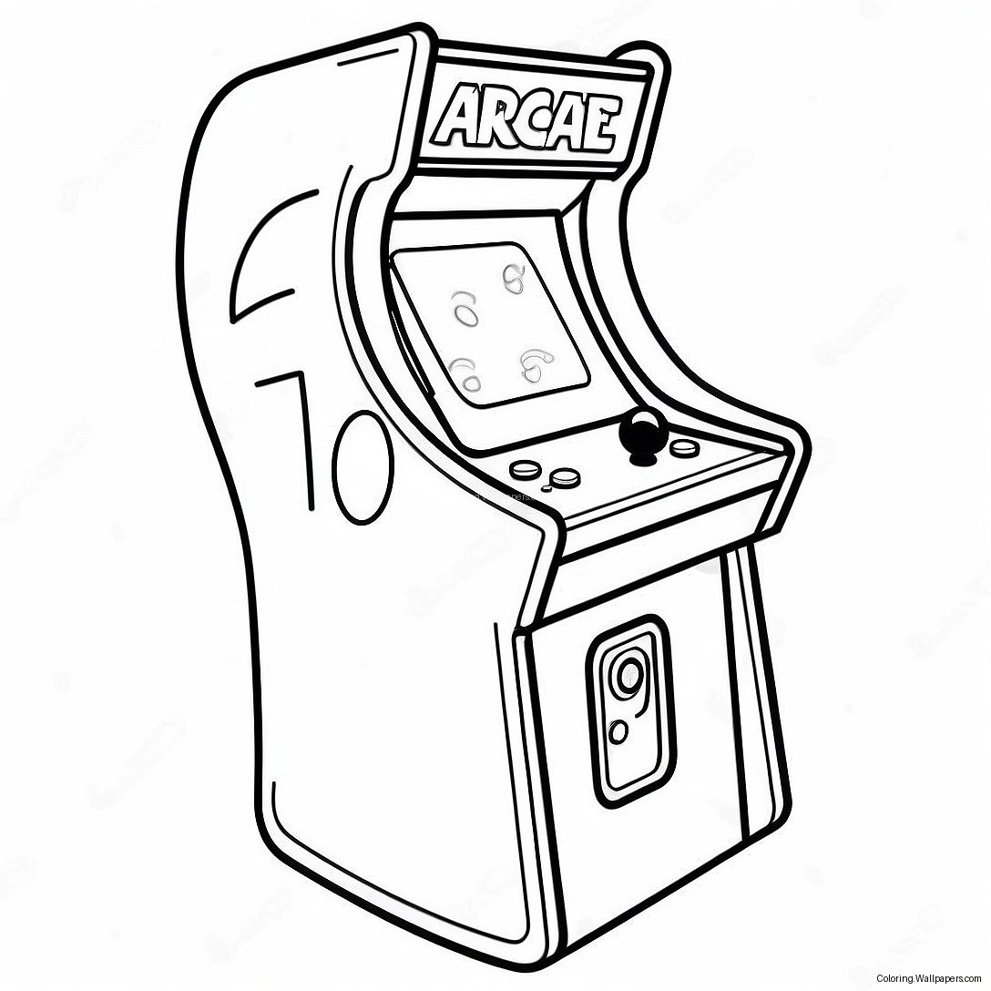 Retro 80s Arcade Game Coloring Page 58391