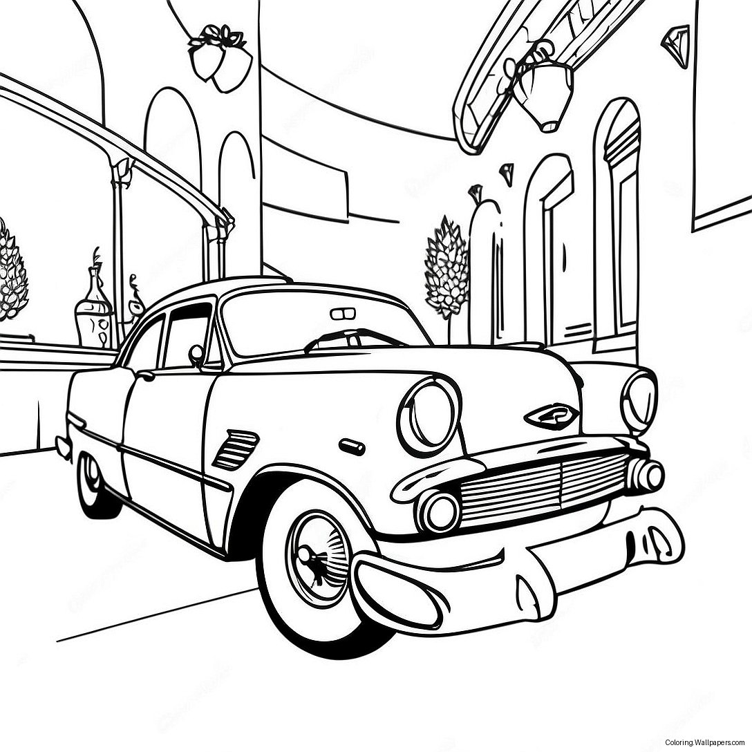 Retro Vintage Car Coloring Page 58398