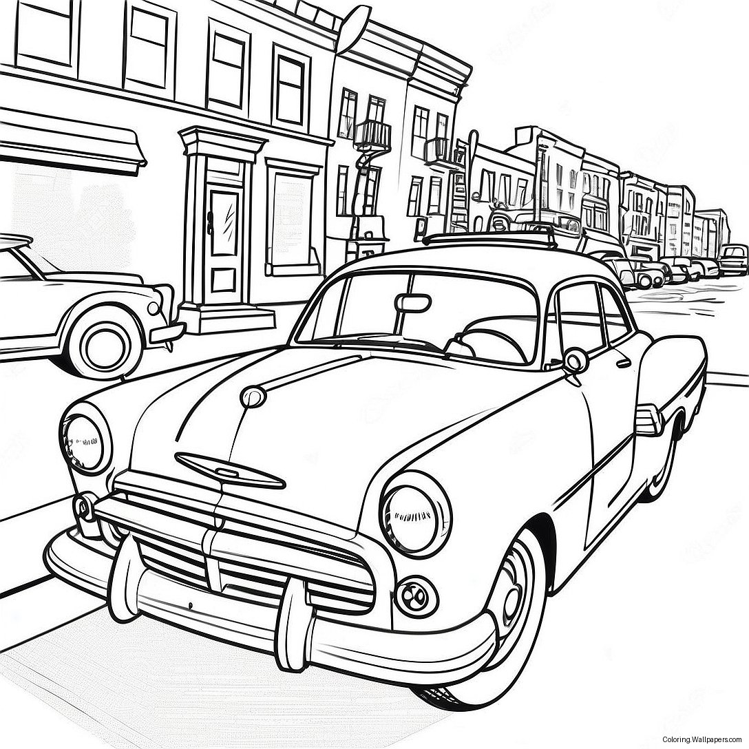 Retro Vintage Car Coloring Page 58400