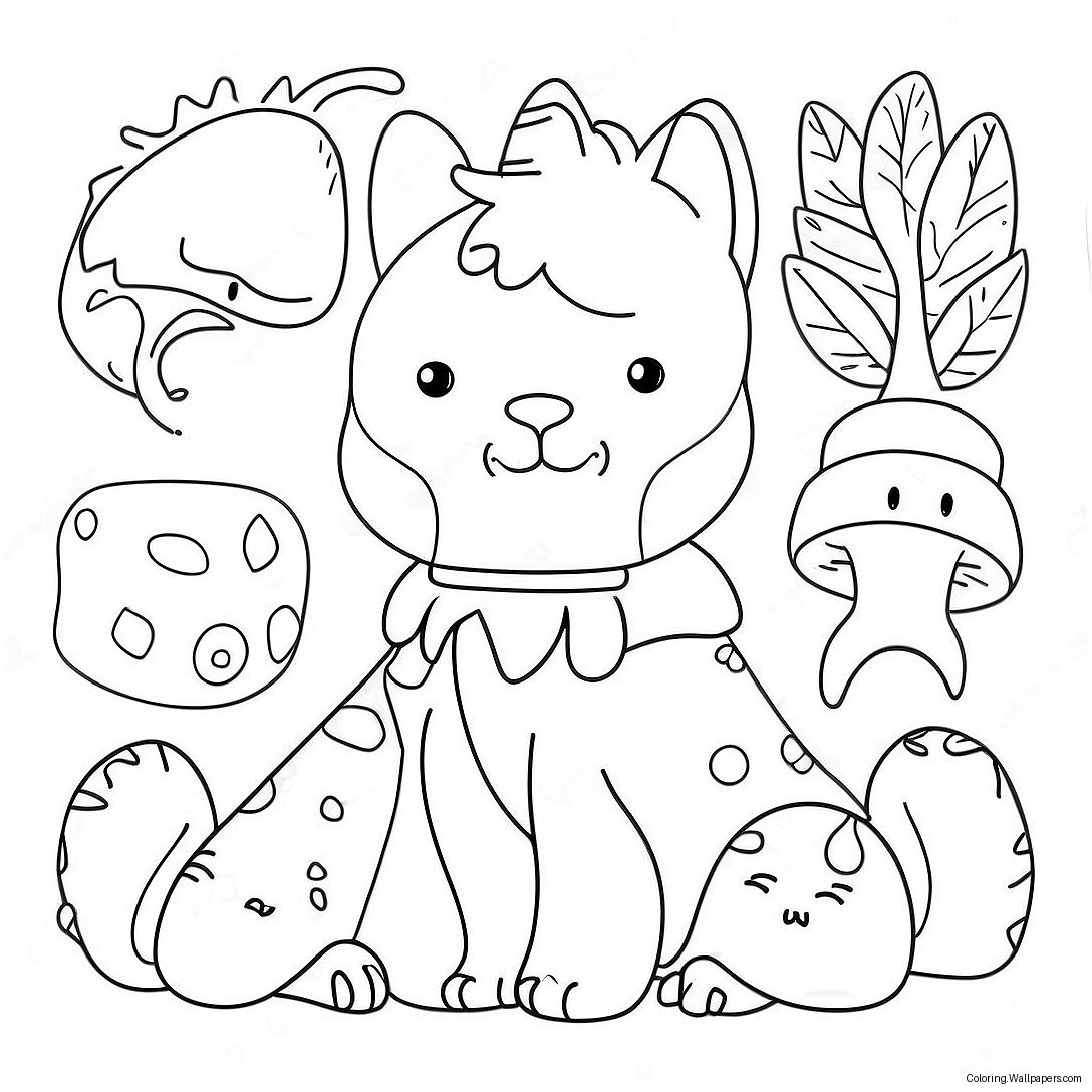 Reverse Coloring Page With Whimsical Animals 9831