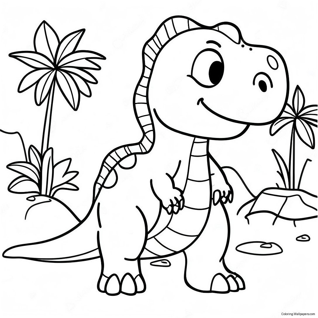 Rex The Friendly Dinosaur Coloring Page 58008