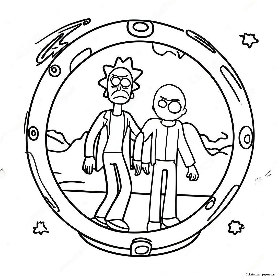 Rick And Morty Space Portal Coloring Page 48258