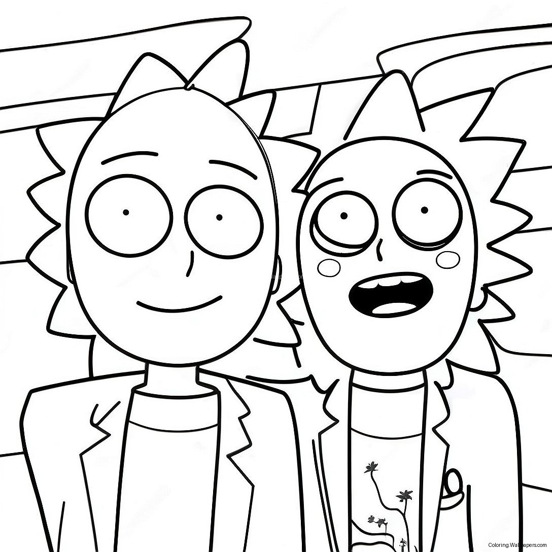 Rick Och Morty Stoner Äventyr Färgläggningssida 48254