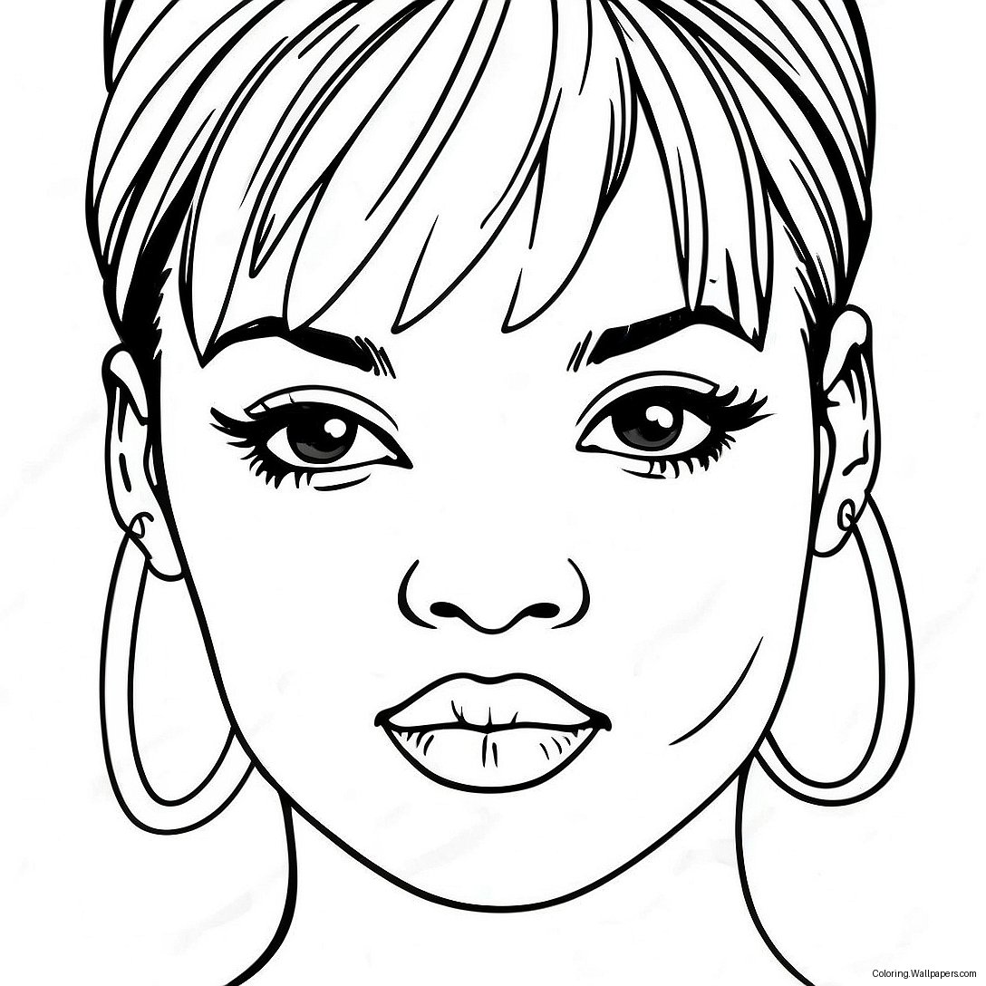 Rihanna Coloring Page 19377