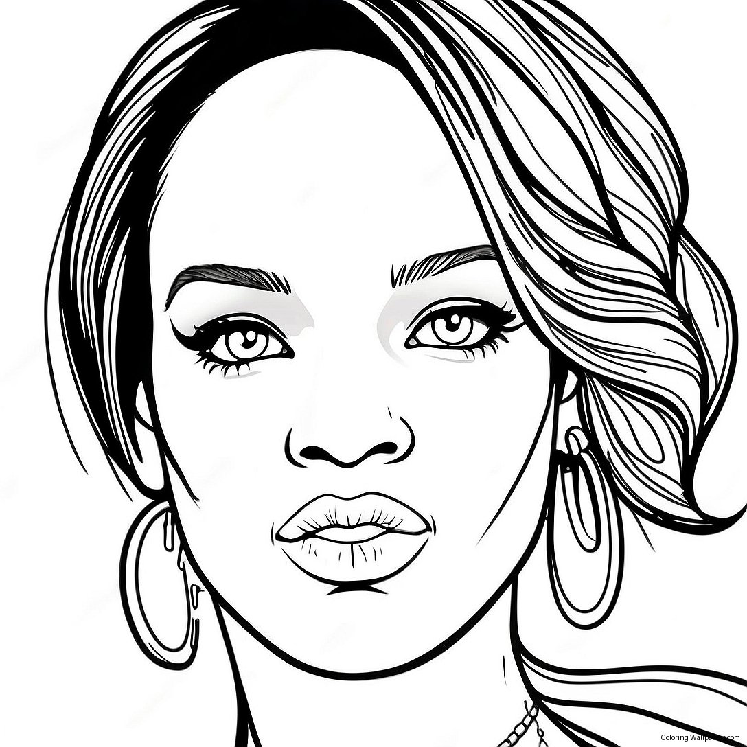 Rihanna Coloring Page 19379