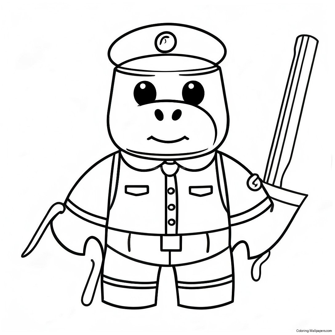 Roblox Soldier Piggy Coloring Page 44529