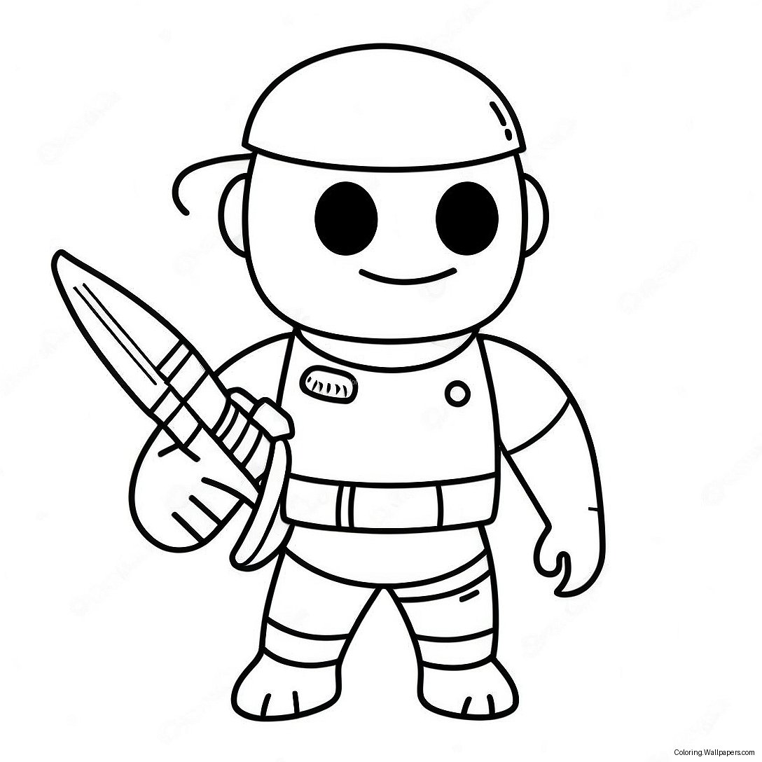 Roblox Soldier Piggy Coloring Page 44532