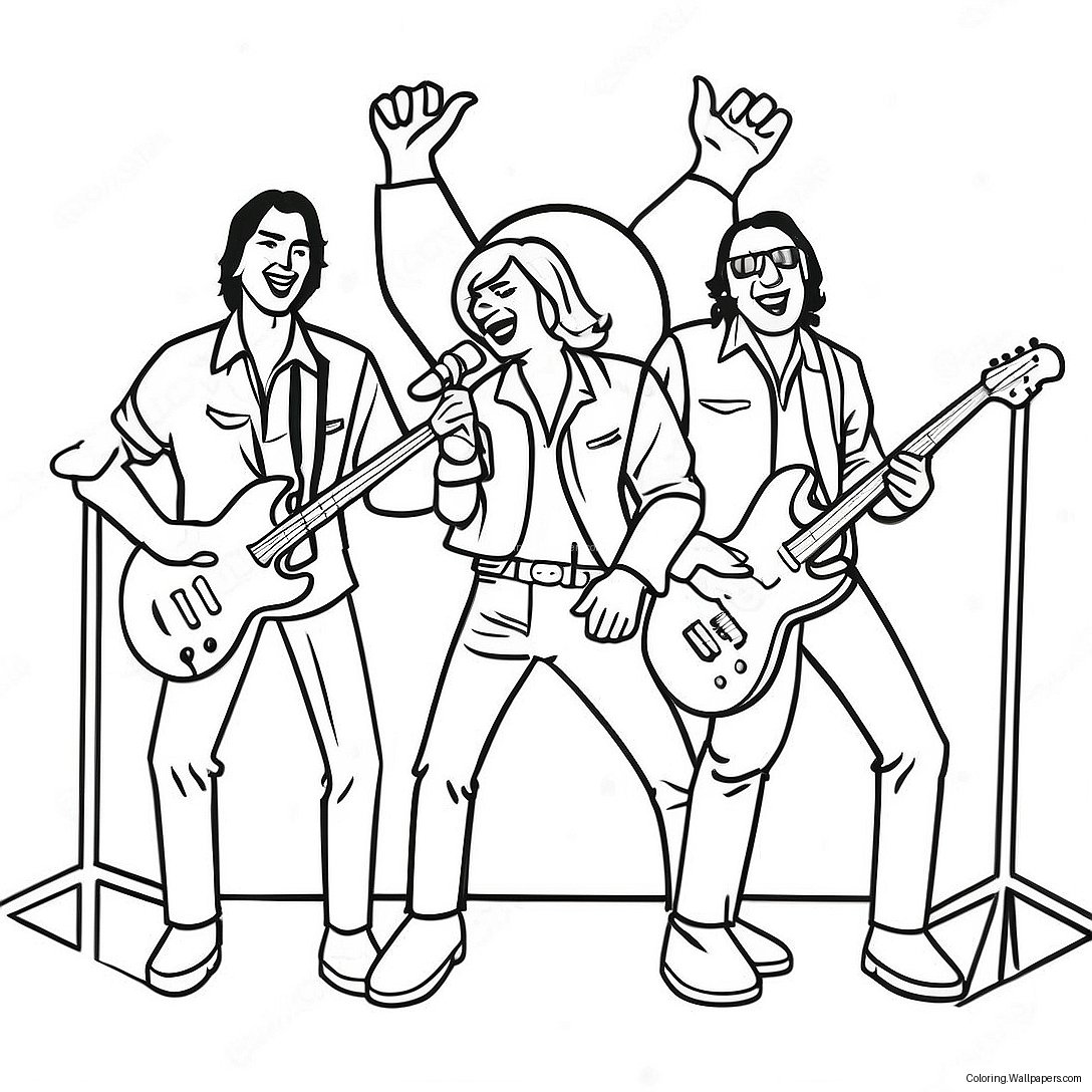Rock En Roll Band Op Het Podium Kleurplaat 14850