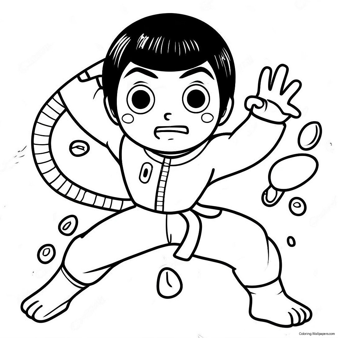 Rock Lee Dynamic Action Pose Coloring Page 42188