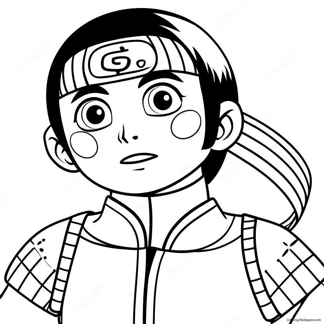 Fargeleggingsark Av Rock Lee Med Ninja-Hodebånd 42198