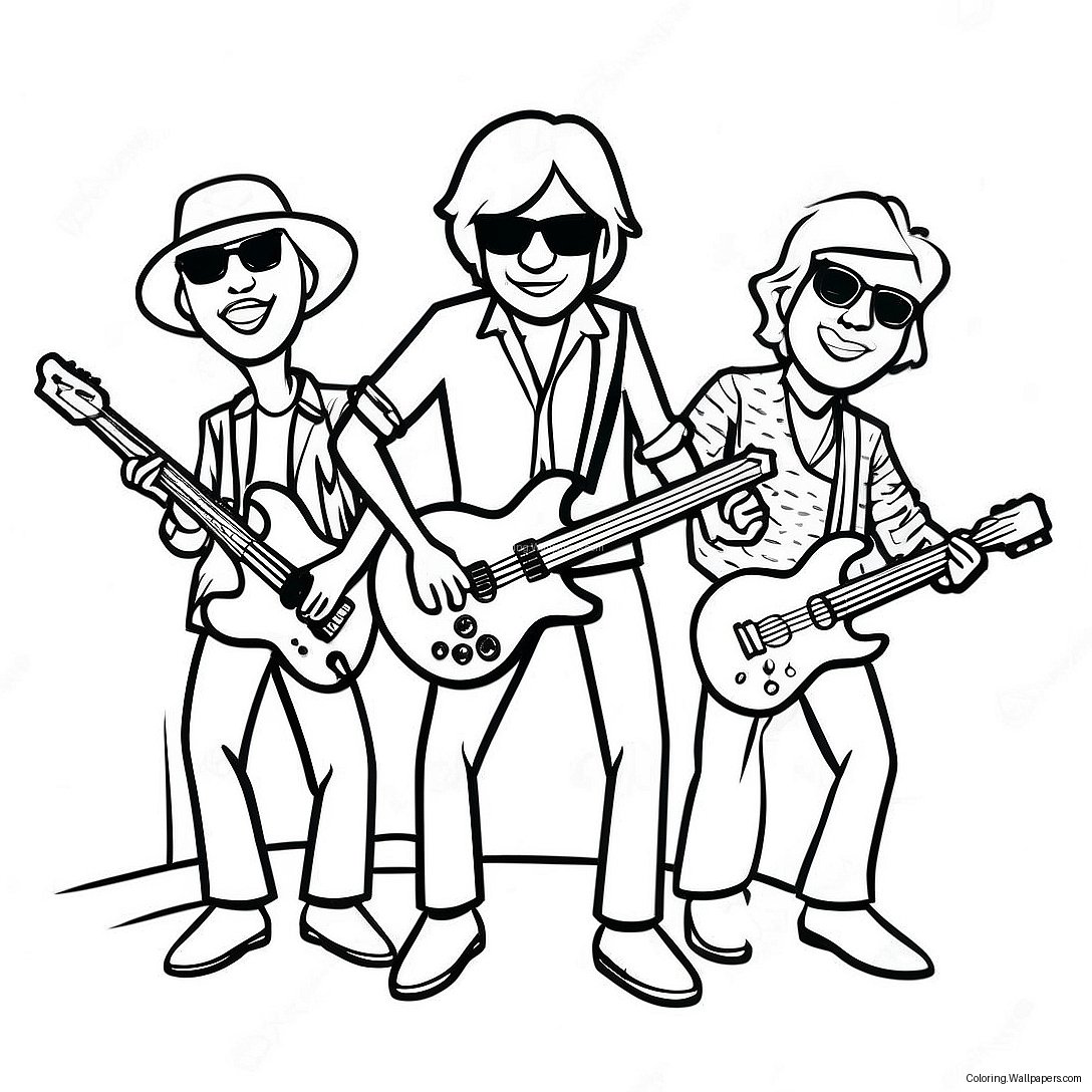 Rock N Roll Band On Stage Coloring Page 30613