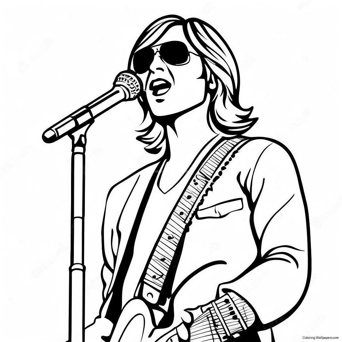 Rock Star Singer Coloring Page 15307