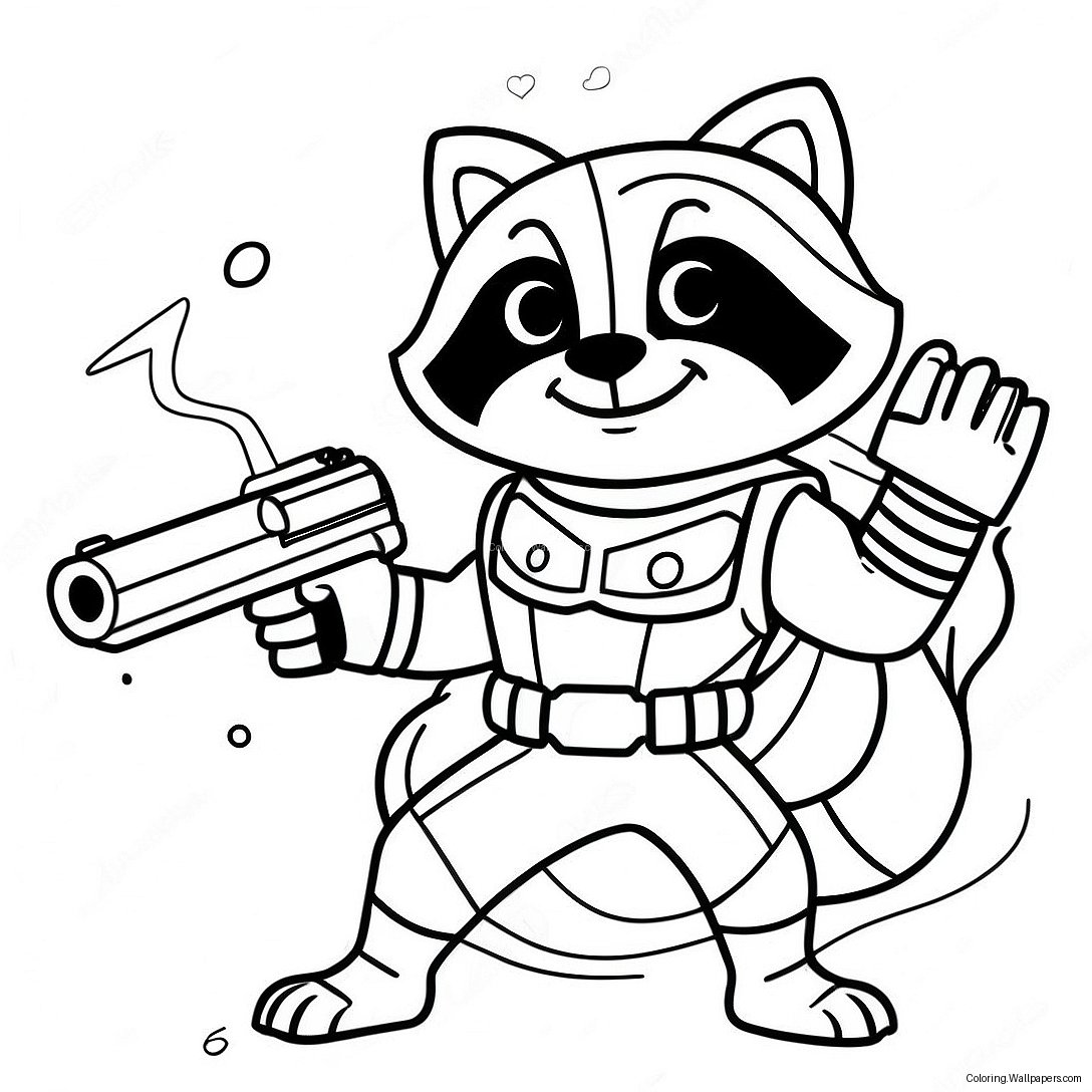 Page À Colorier Rocket Raccoon Avec Des Blasters 1000