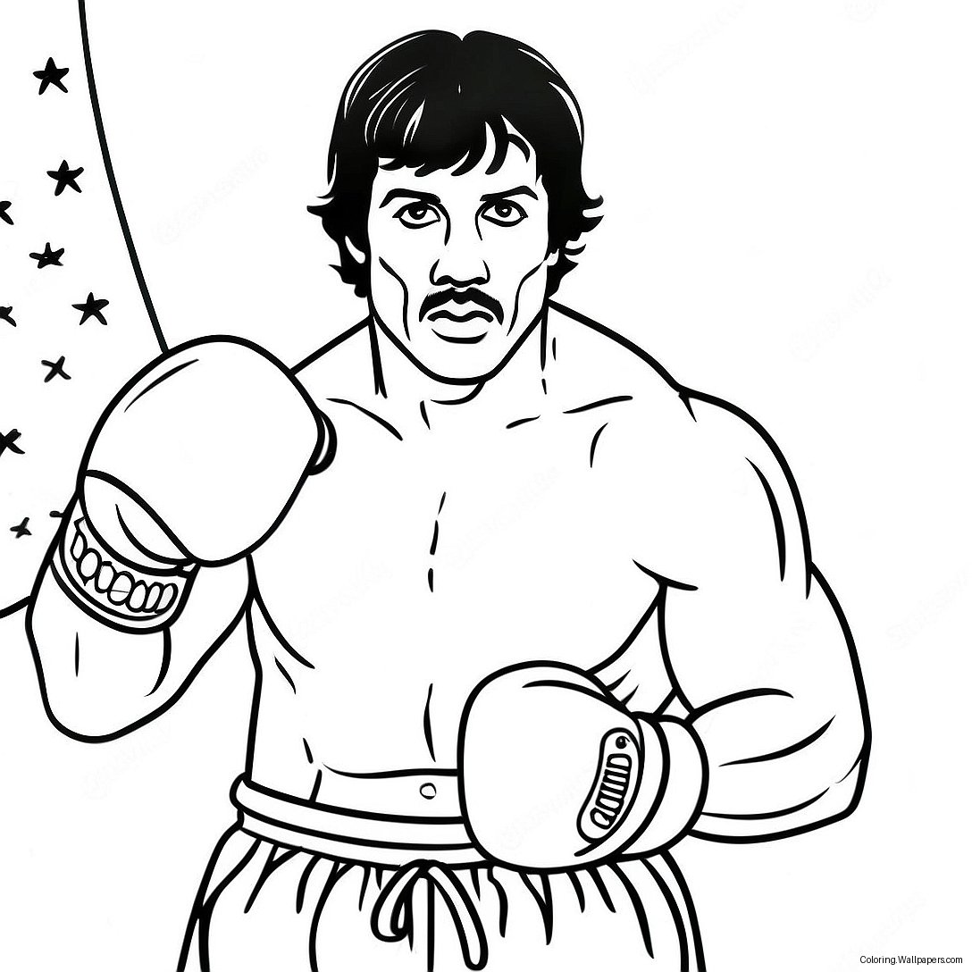 Rocky Balboa Boxing Coloring Page 9184