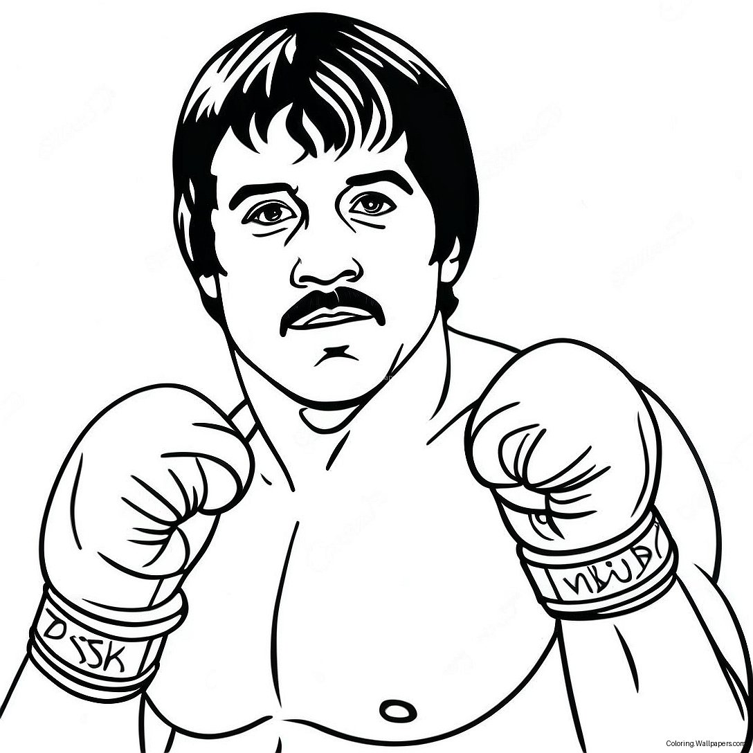 Página Para Colorear De Rocky Balboa Boxeando 36972