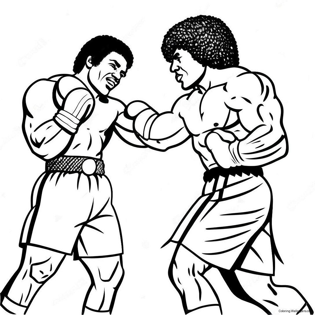 Rocky Vs Apollo Creed Coloring Page 9185