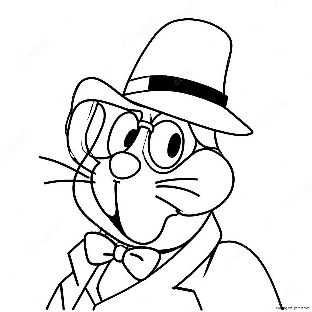 Roger Rabbit With Funny Glasses Coloring Page 24407