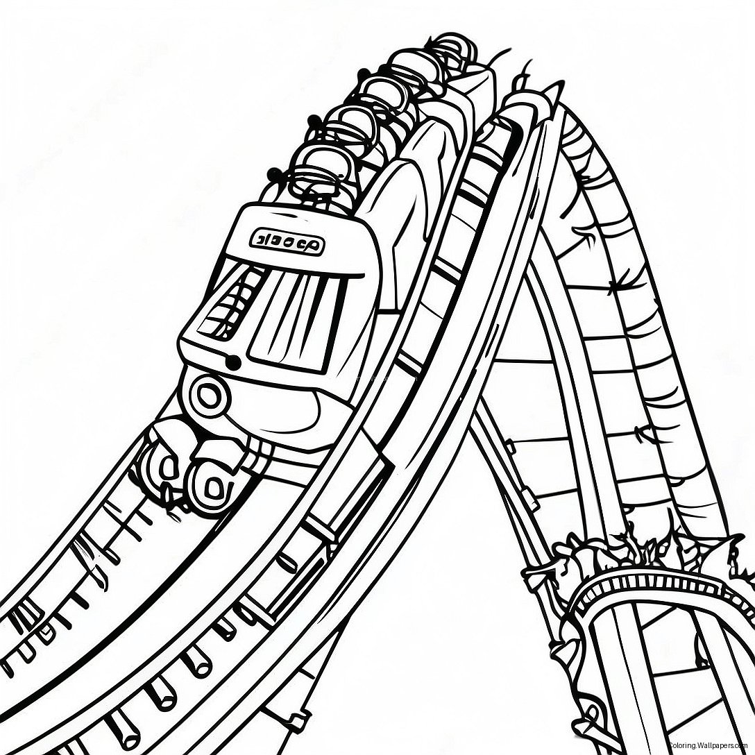 Roller Coaster Thrill Ride Coloring Page 58745