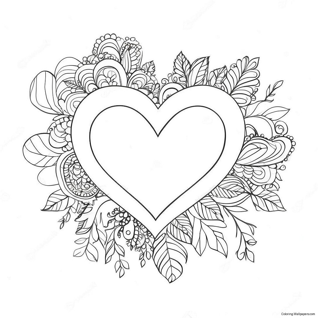 Romantic Heart Coloring Page 35215