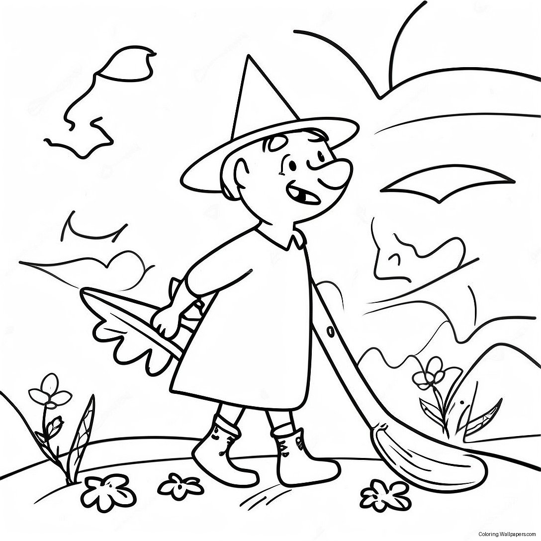 Room On The Broom Coloring Page 8033