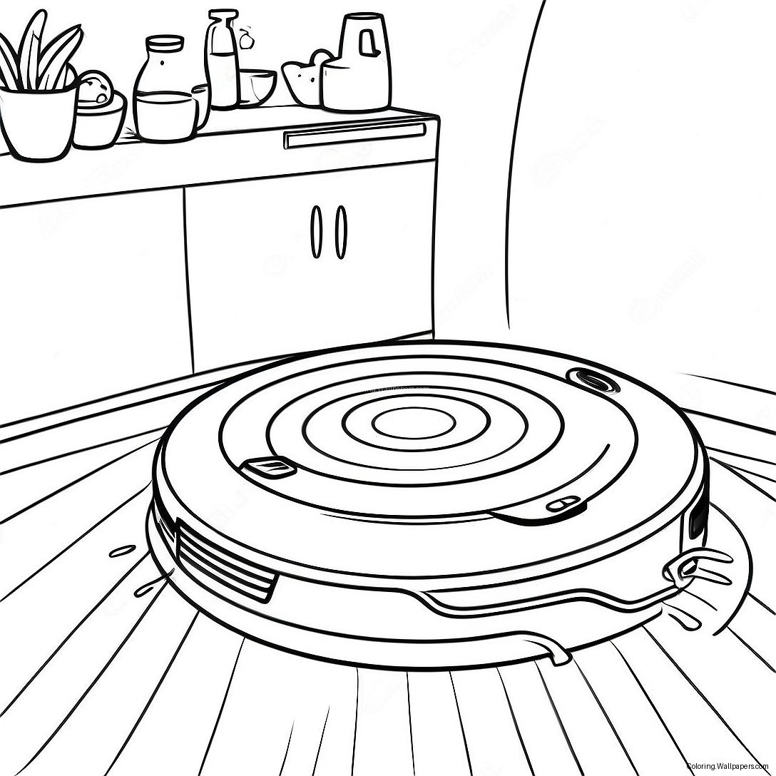 Roomba Cleaning The Floor Coloring Page 37810